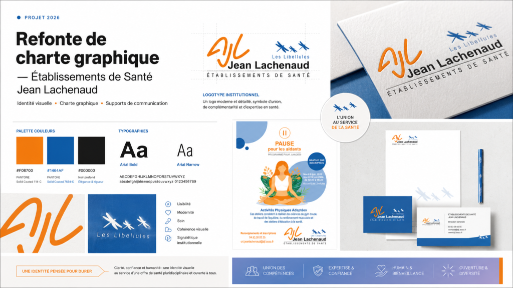 Charte graphique pour l'association des établissements de santé de la société Lachenaud