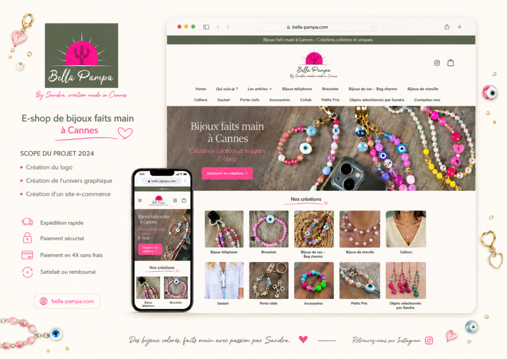 Présentation du projet de création de l'univers de marque, du logo et du site boutique pour la société Bella Pampa